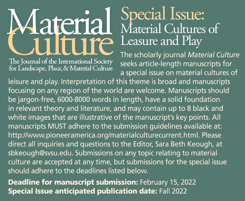 MC Special Issue Call for Manuscripts: Material Cultures of Leisure and Play