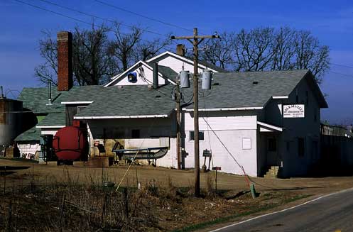 Figure 4. Salemville Cheese Factory in Town of Manchester, Green Lake County. This factory was purchased by the Amish to provide a market for their milk which is transported in ten gallon cans.