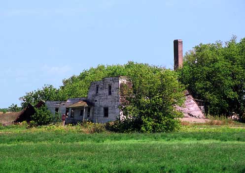 Figure 6. Ruins of a cheese factory in Town of Angelica, Shawano County, photographed in August, 1998.