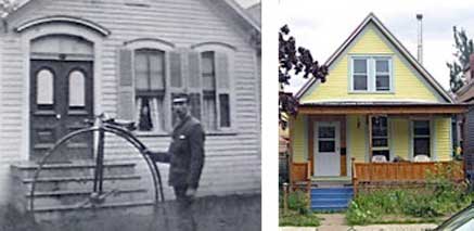 Figure 12. A Worker Cottage in Buffalo, New York, photographed first in 1885, then again in 2007. A porch has been added and the façade simplified.